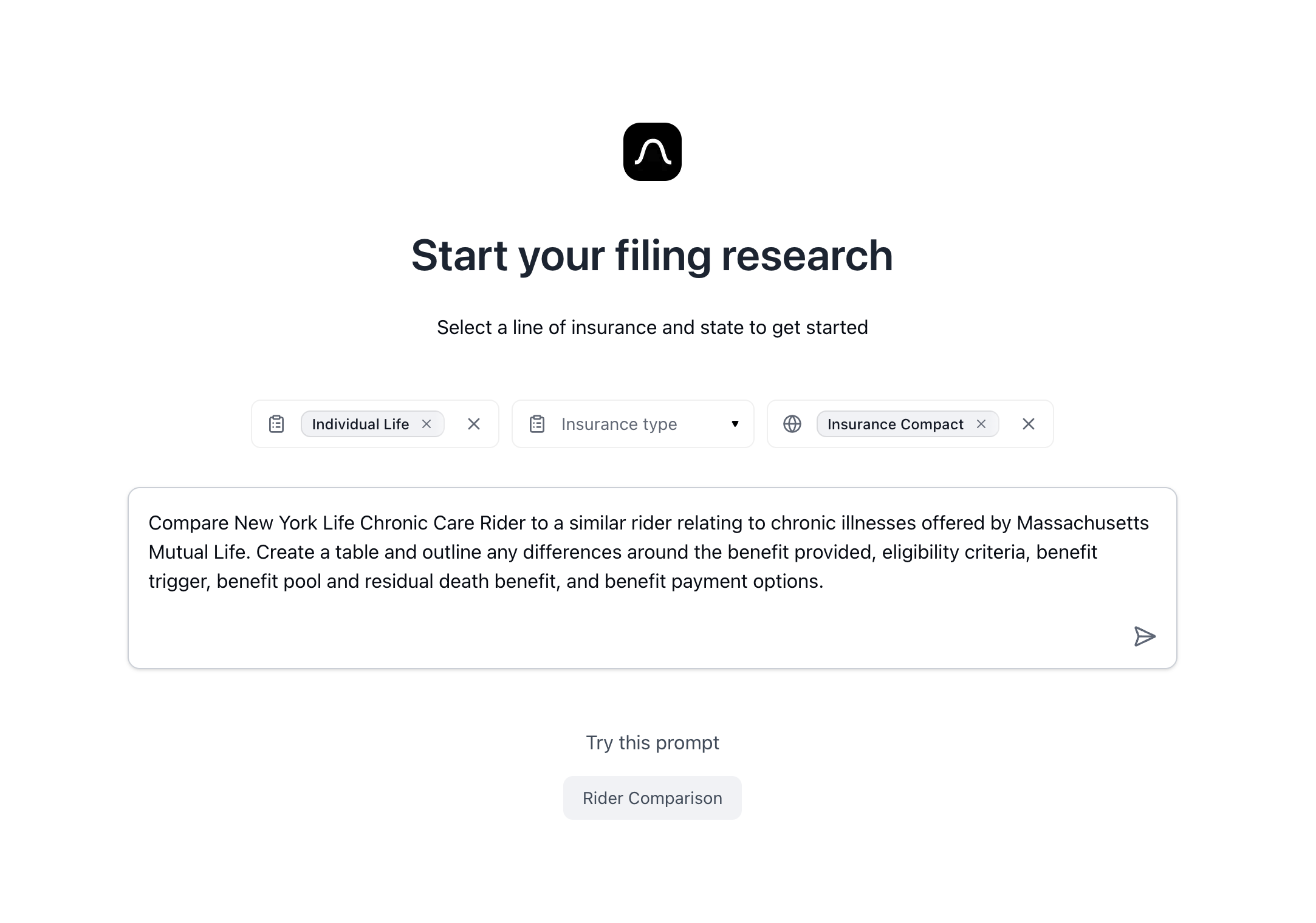 Mandatory filters interface